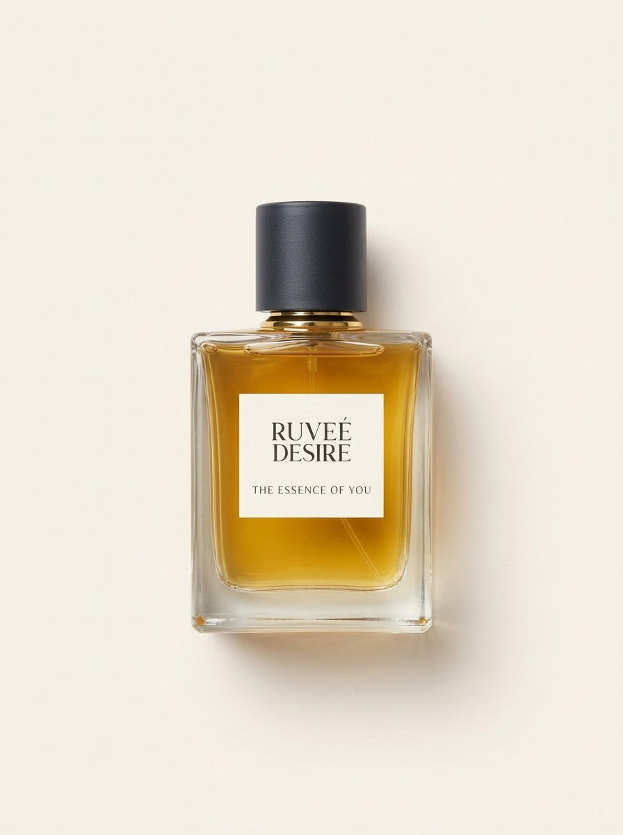 RUVEÉ Desire Parfum for men, amber spice fragrance bottle