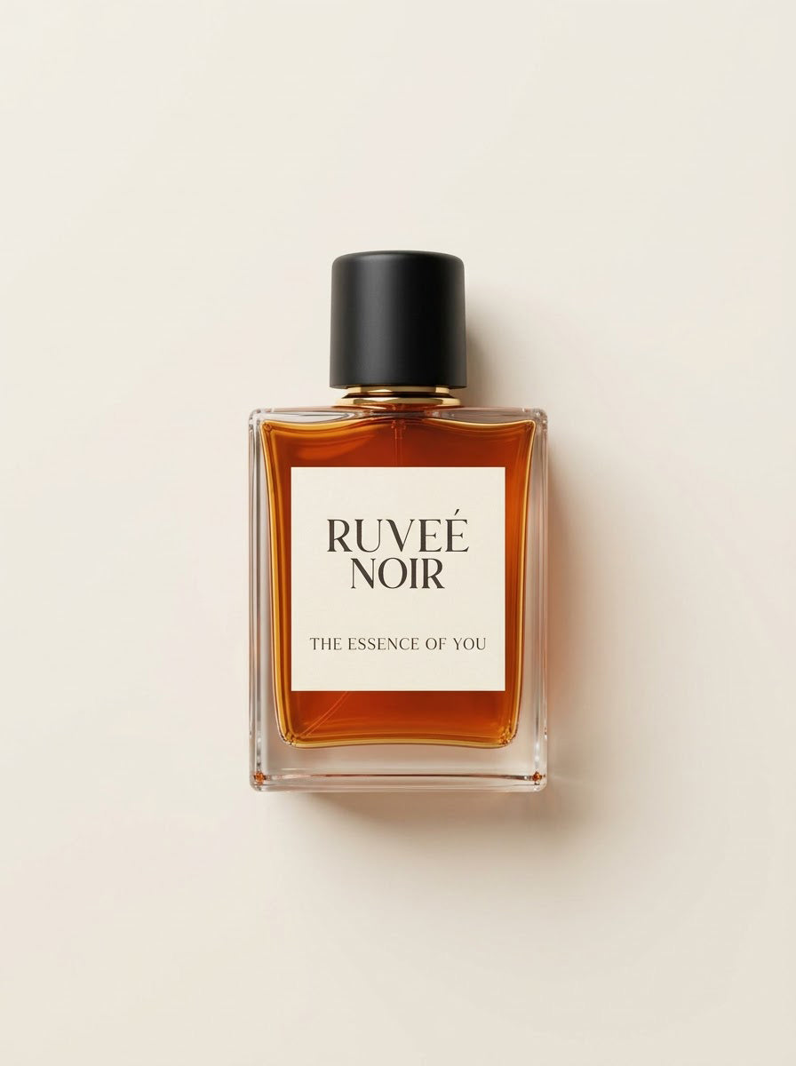 RUVEÉ Noir Parfum for men, woody oud fragrance bottle