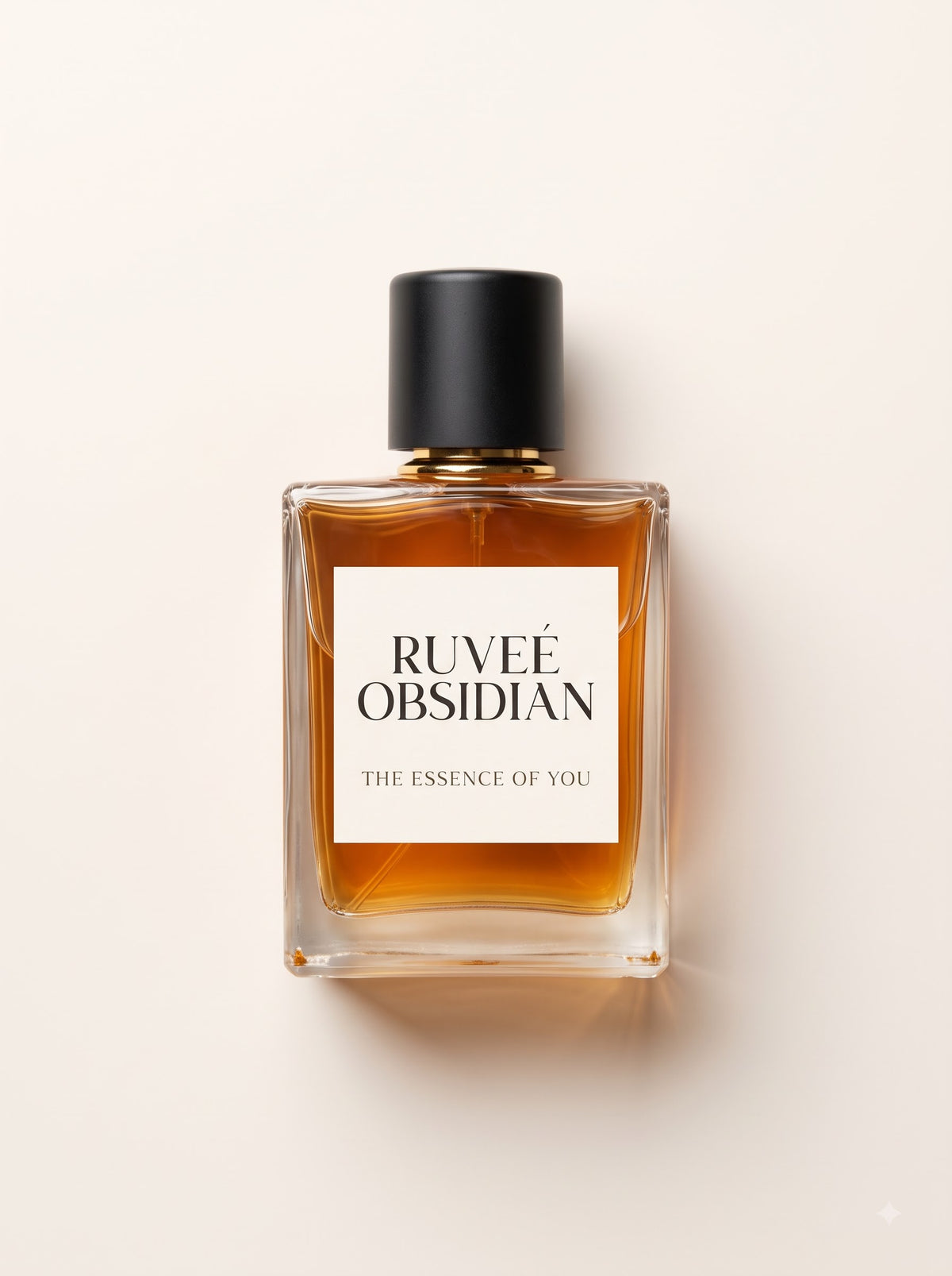 RUVEÉ Obsidian Parfum for men, woody oud fragrance bottle