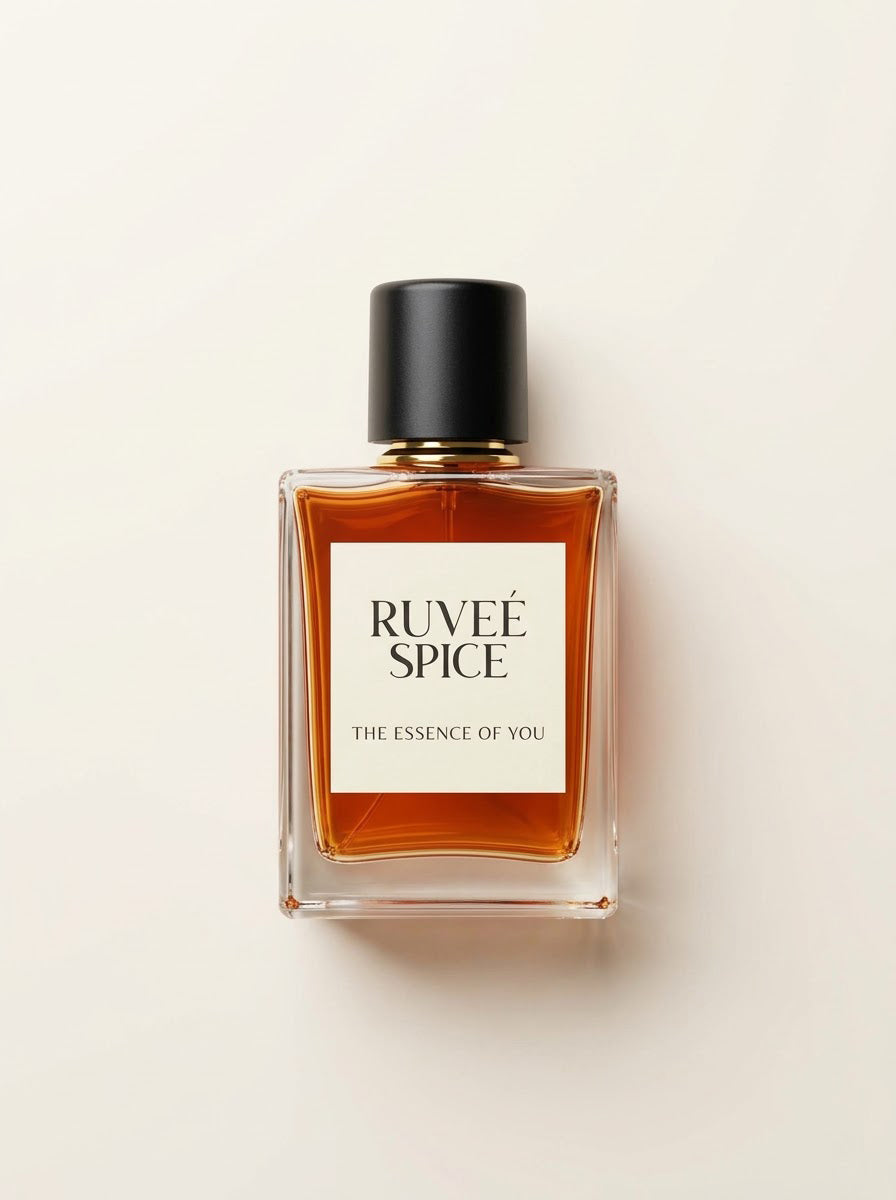 RUVEÉ Spice Parfum for men, amber spice fragrance bottle
